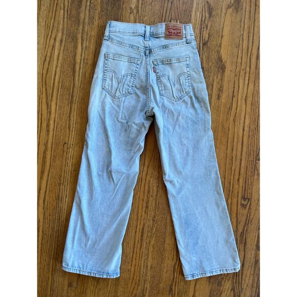 Levi's Blue High Waisted Crop Flare Denim Jeans Pants Women's Size 26 - Picture 6 of 10